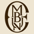 Monogram logo with interlocking letters on a beige background